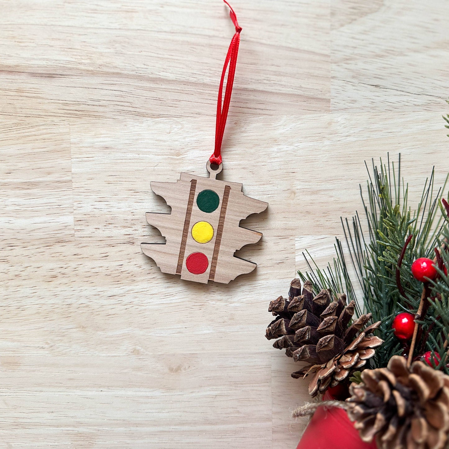 Tipperary Hill Traffic Light Syracuse New York Wooden Ornament