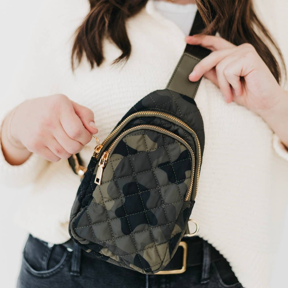 Pinelope Puffer Bum Bag: Camo