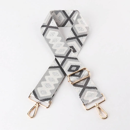 Boho Bag Strap - Black and Grey