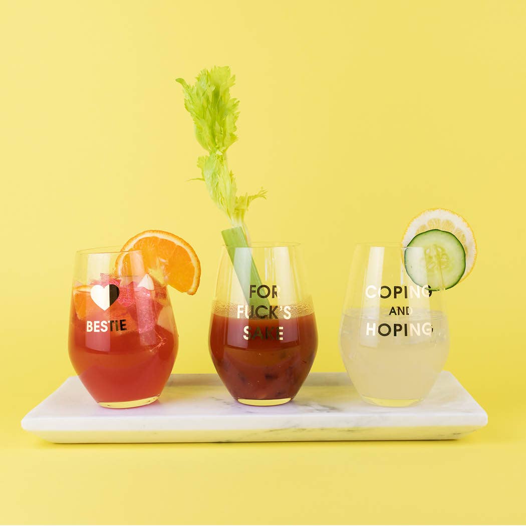 Bestie Stemless Wine Glass