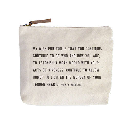 My Wish For You Canvas Zip Bag