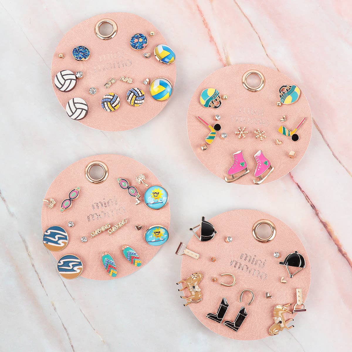 Volleyball Stud Earrings - Assorted Set