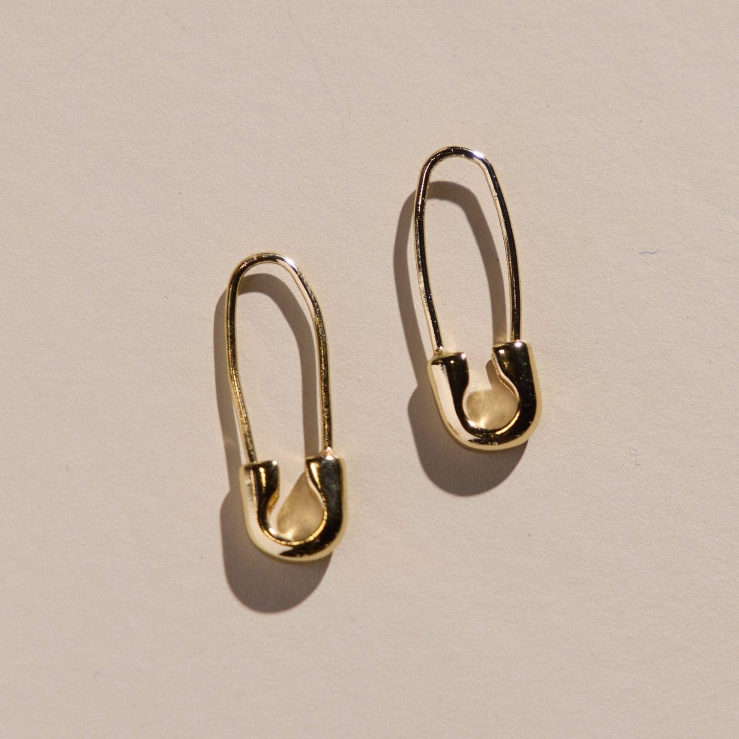 Gold Safety Pin Threader Earrings