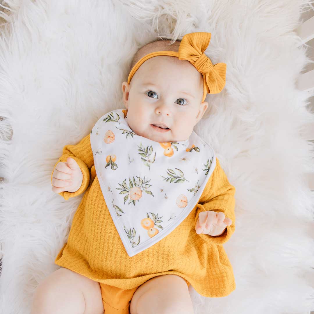 Baby Bandana Bib - Tangerine Fruit