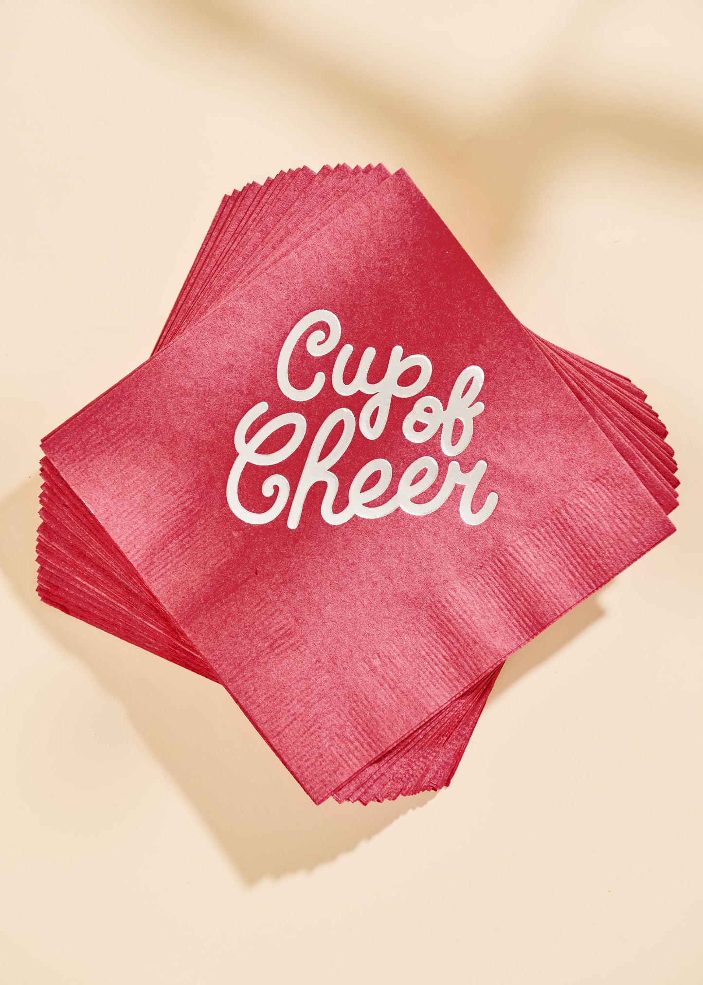 Cup of Cheer Burgundy Cocktail Napkins