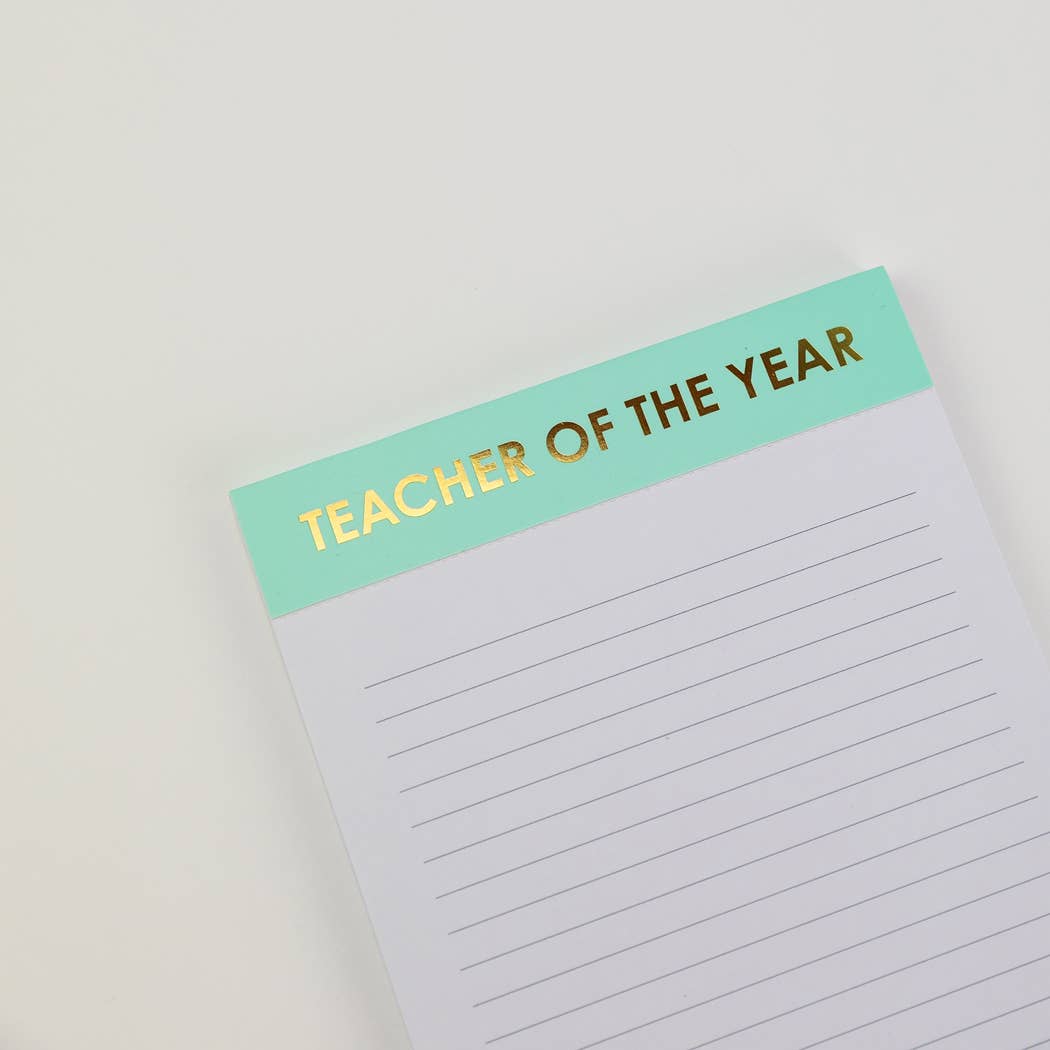 Teacher Of The Year Lined Notepad