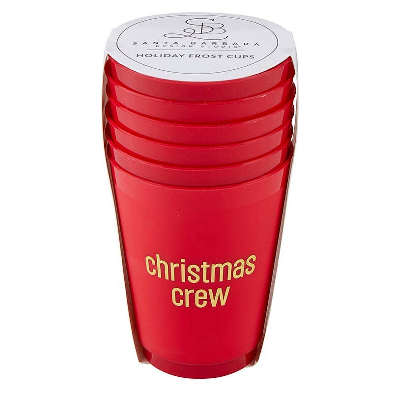 Gold Foil Frost Cups - Christmas Crew - Set of 6