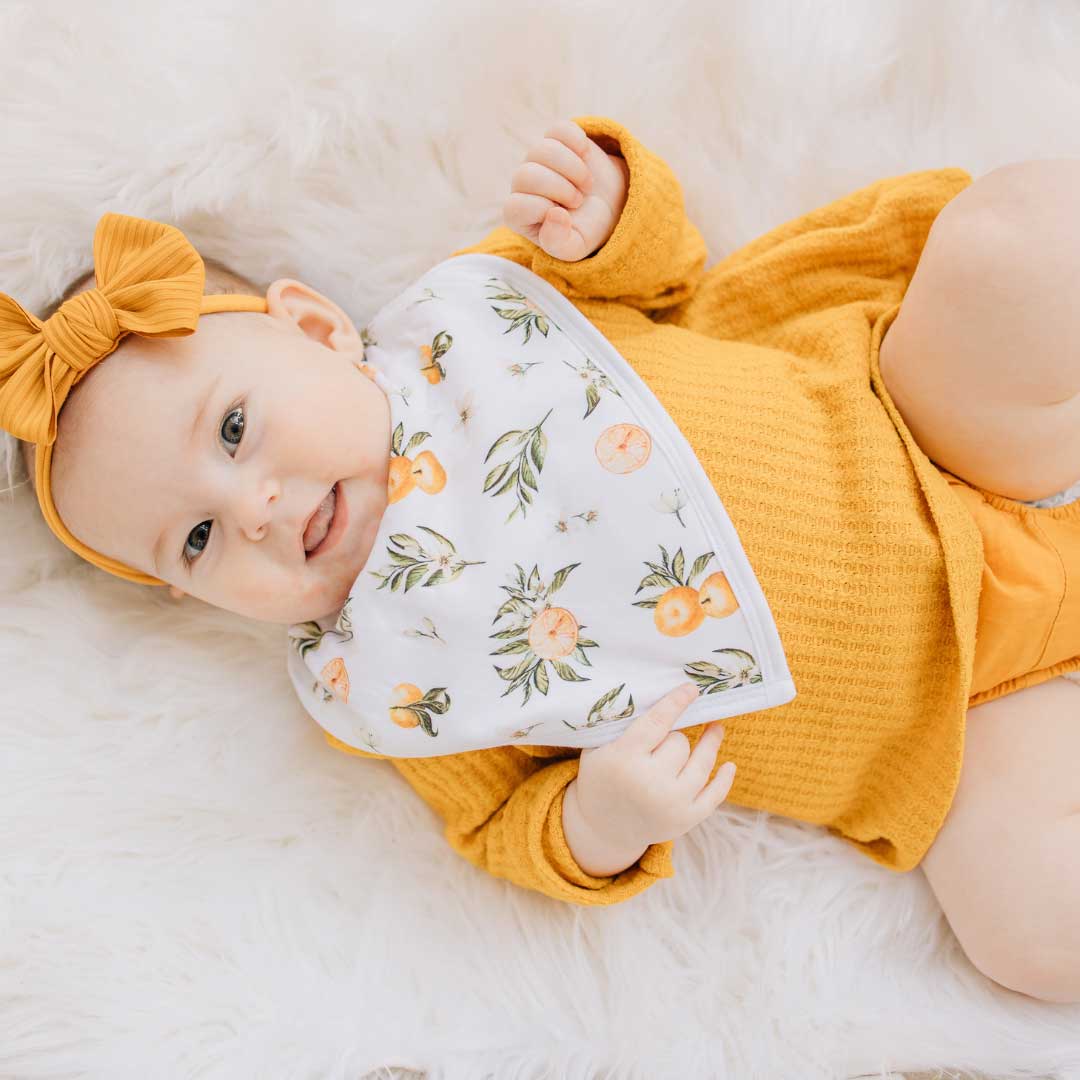 Baby Bandana Bib - Tangerine Fruit