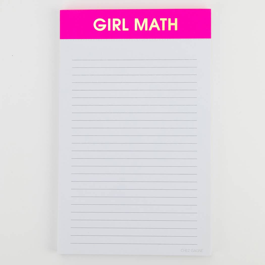 Girl Math Lined Notepad