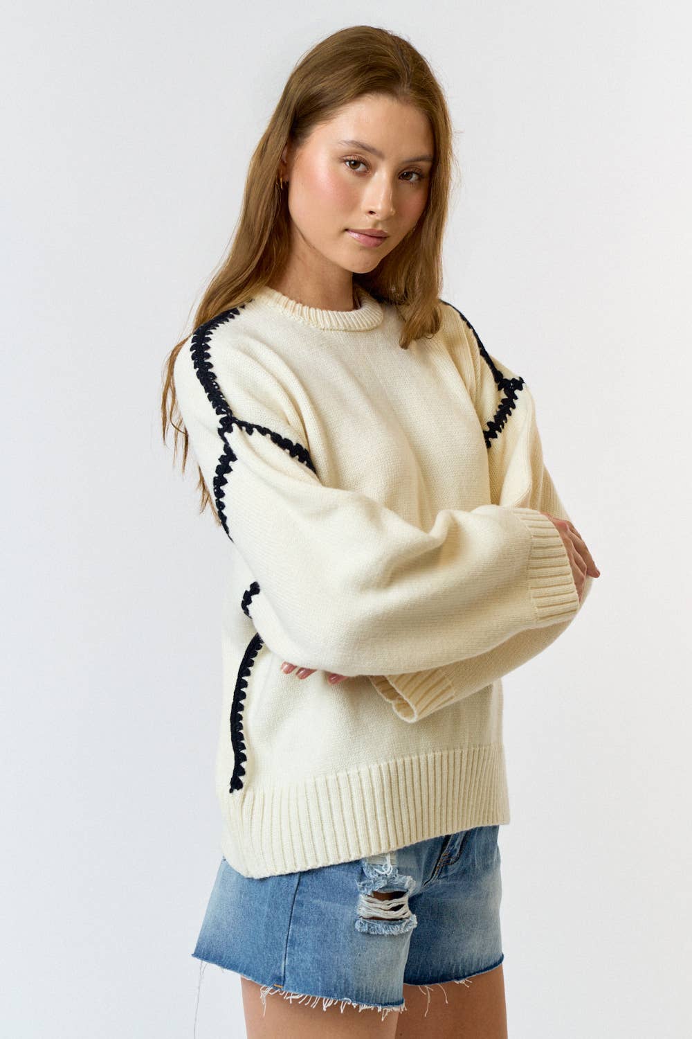 Contrast Stitch Sweater