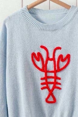 Lobster Embroidery Sweater