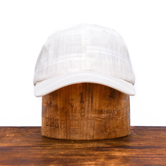 6 Panel NY Made "BALLPARK" Linen Stripe Cap