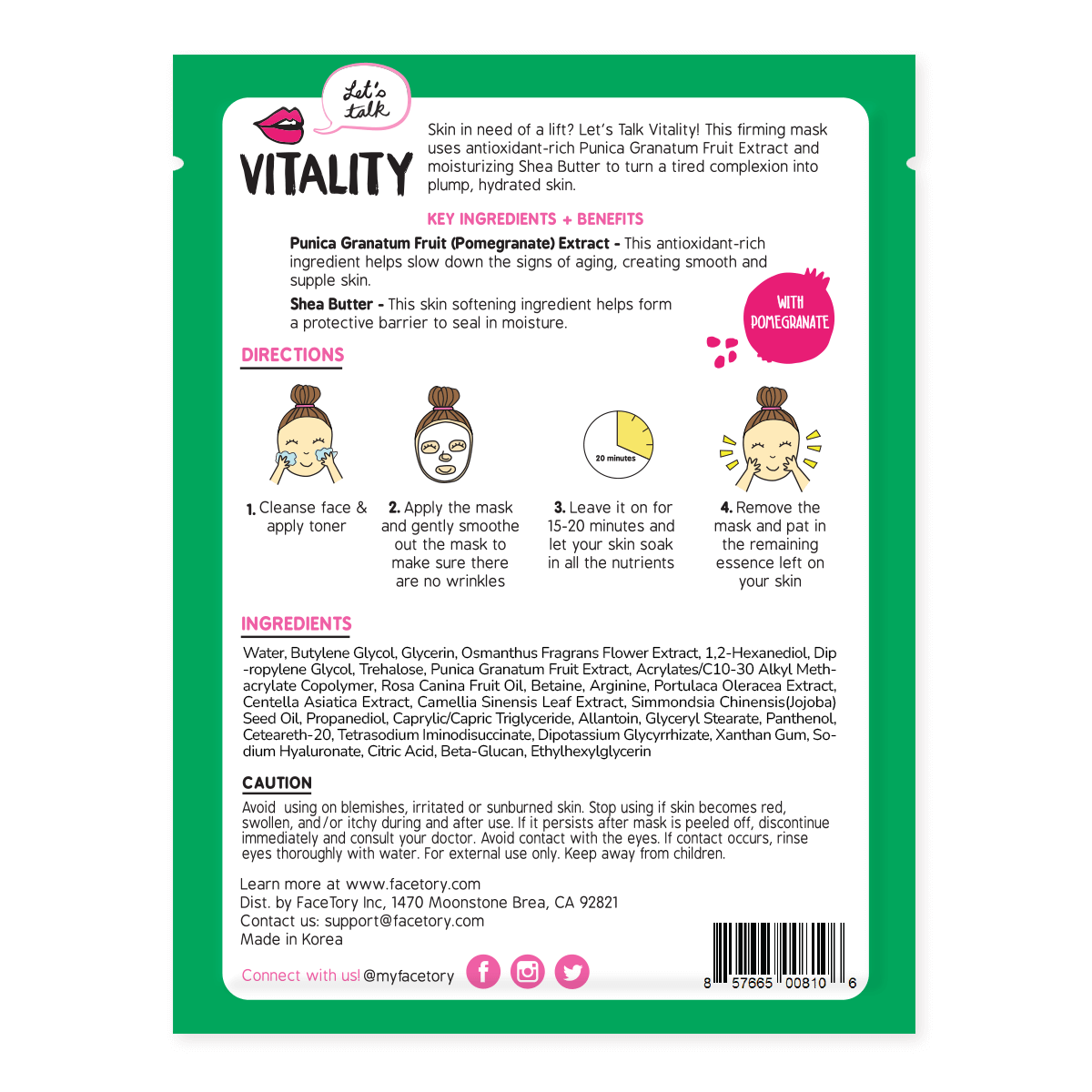 Let's Talk Vitality - Firming Face Mask