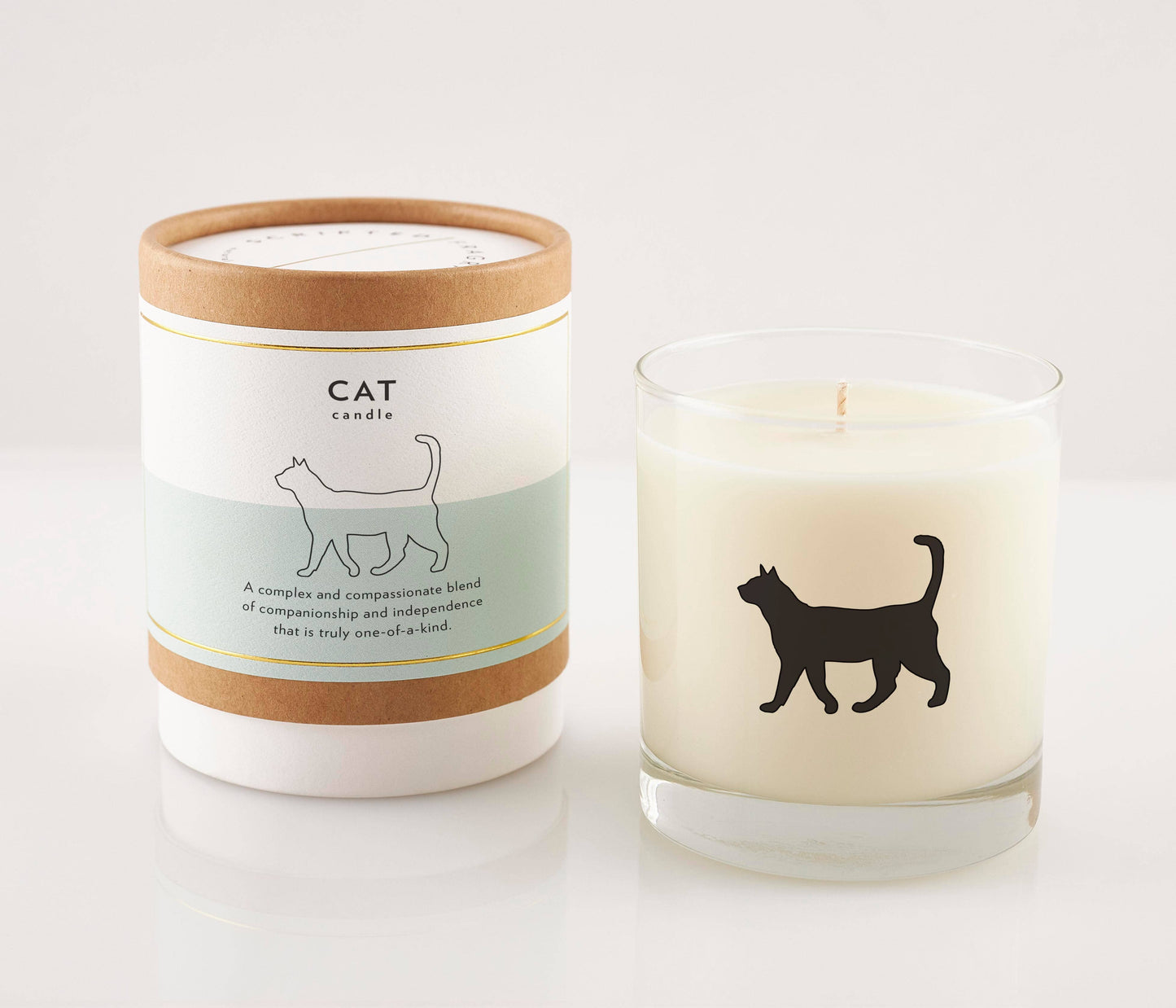 Cat Pet Soy Candle: Reusable Rocks Glass