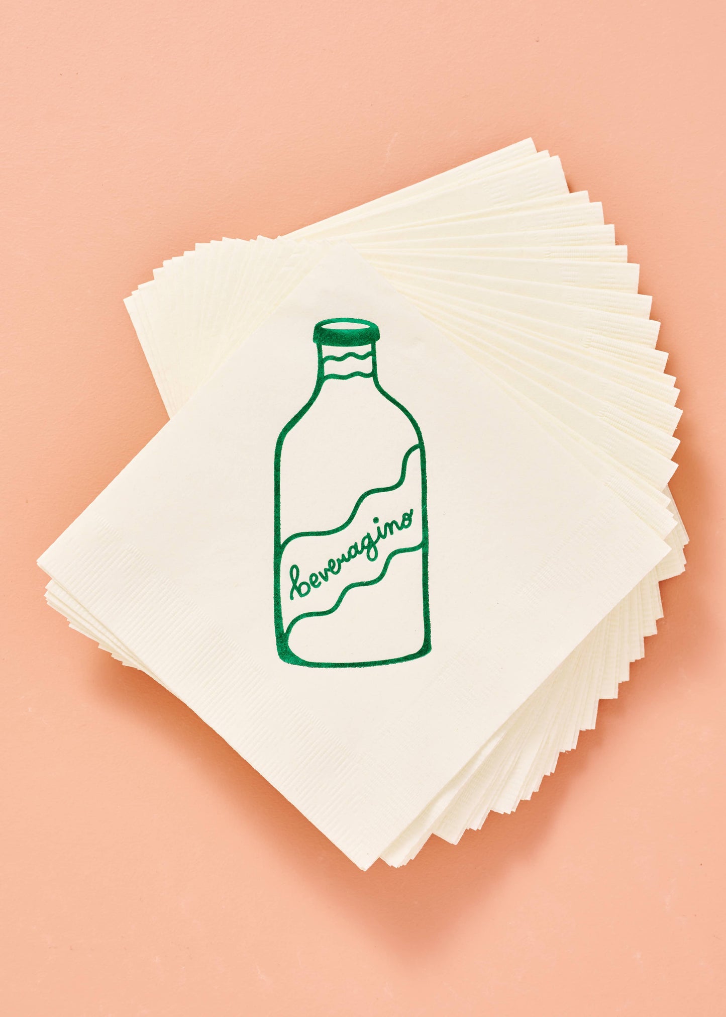 Beveragino Green and White Cocktail Napkins