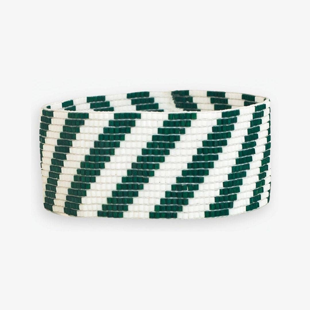 Kenzie Game Day Diagonal Stripes Beaded Stretch Bracelet
