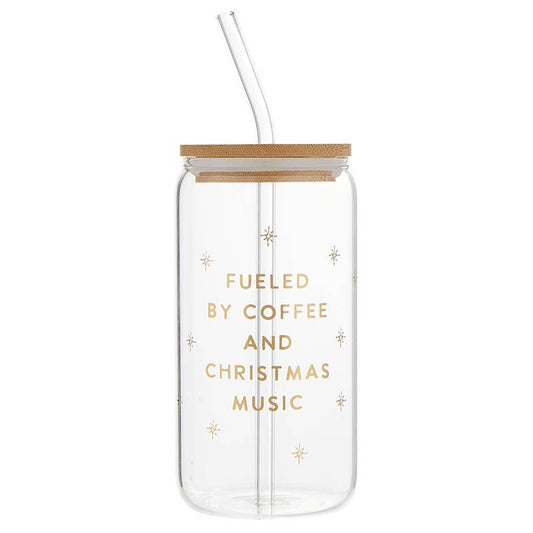 Fueled By Coffee Glass Tumbler