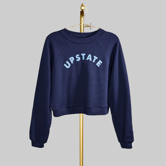 Upstate Arch Crop Crewneck - Navy