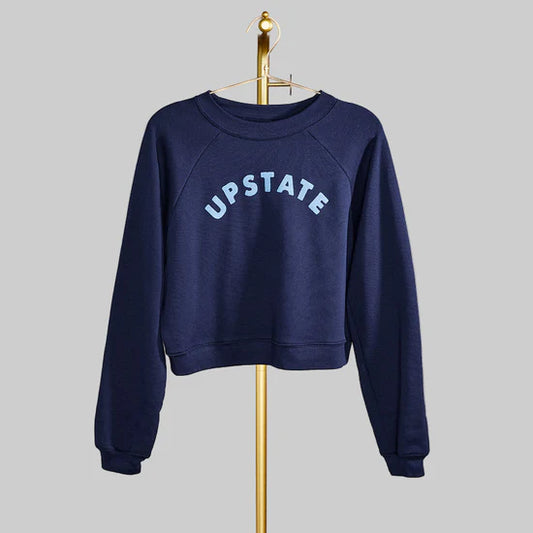 Upstate Arch Crop Crewneck - Navy