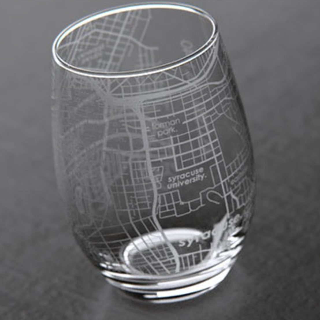 Syracuse NY Map Wine Glass