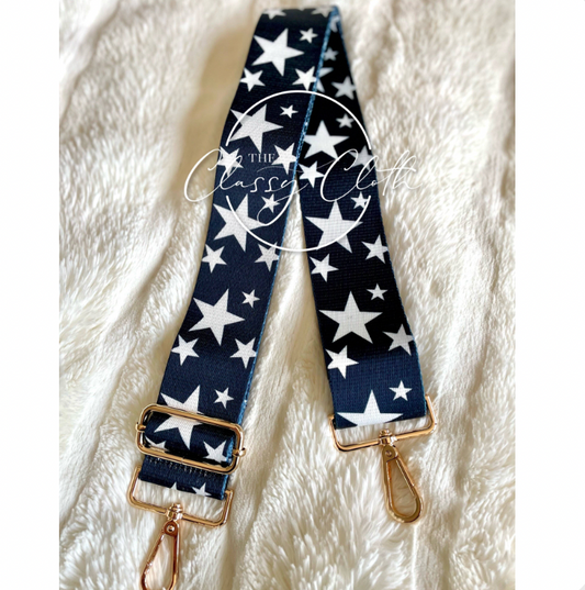 Crossbody Strap- Navy/Stars