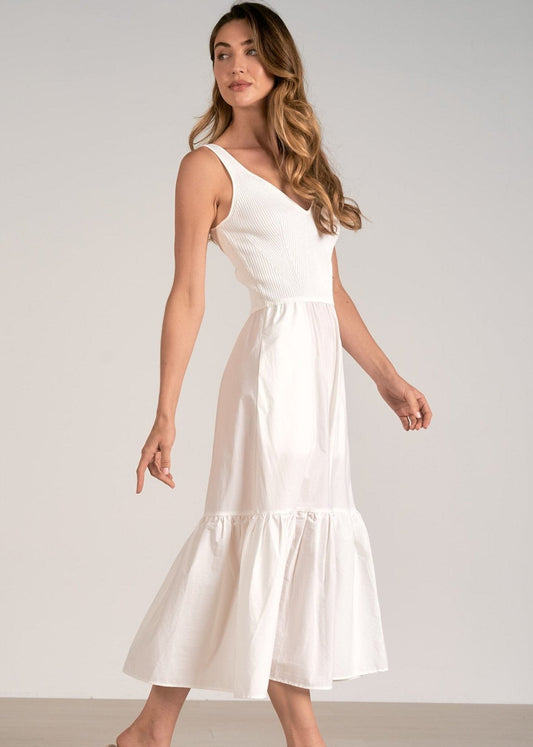 Bobby Mixed Maxi Dress - Off White