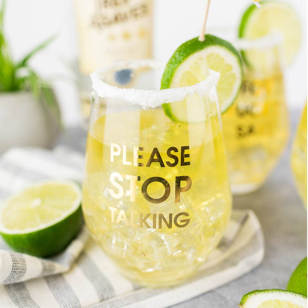 Please Stop Talking Wine Glass