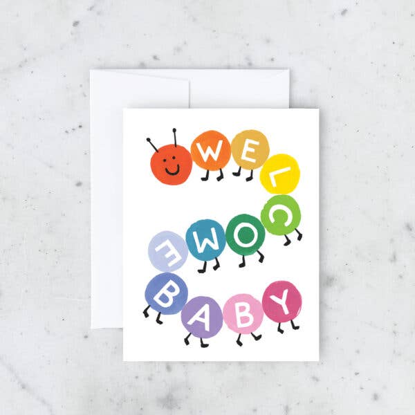 "Welcome Baby" Caterpillar Greeting Card