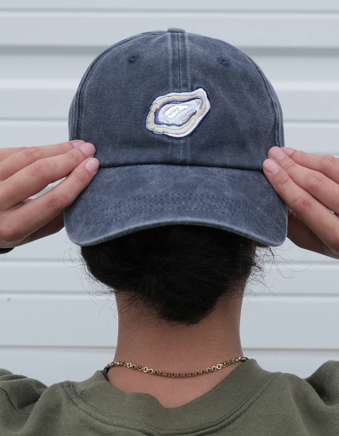 Embroidered Oyster Baseball Hat