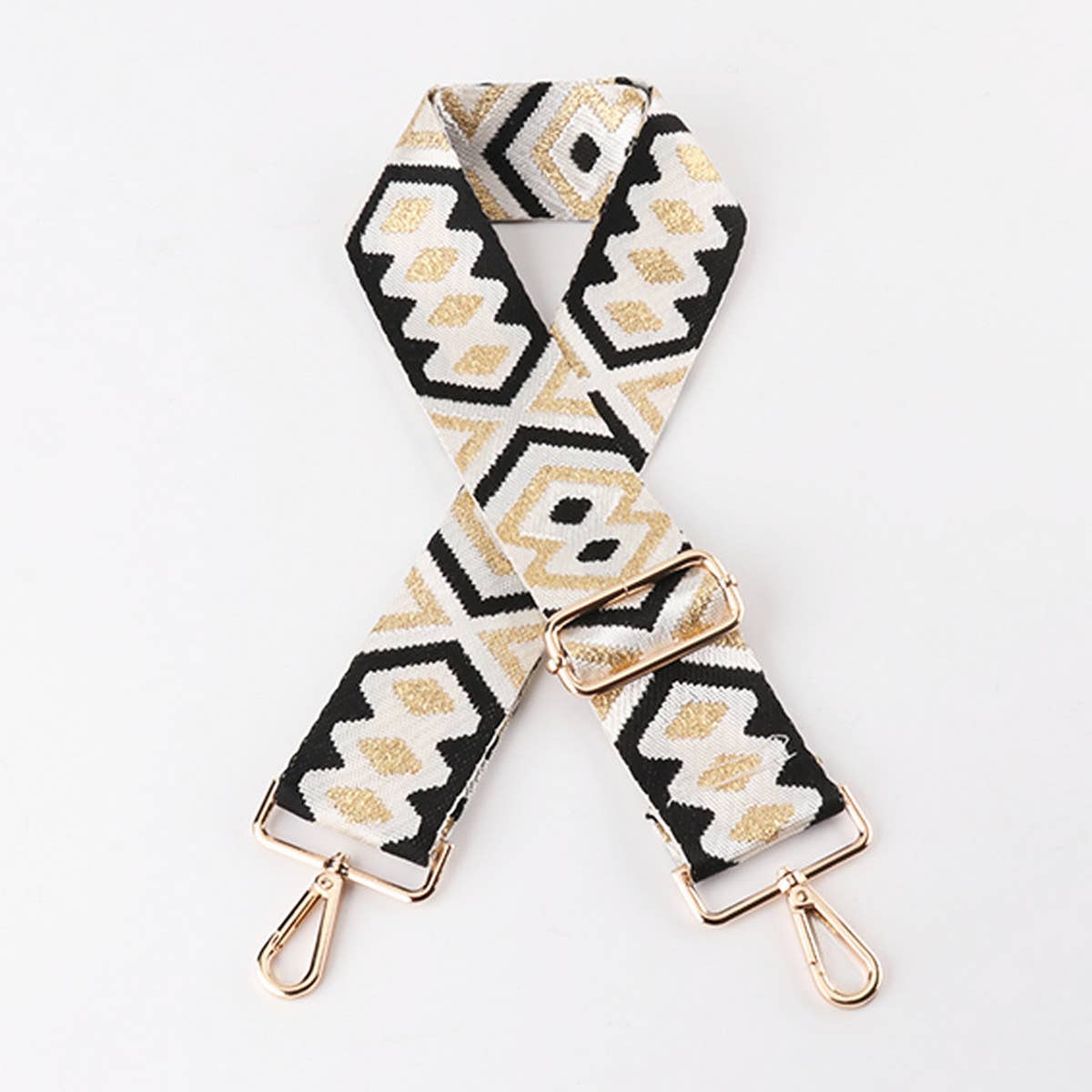 Boho Bag Strap - Black and Gold