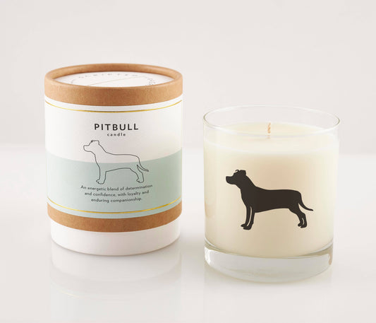 Pitbull Dog Breed Soy Candle: Reusable Rocks Glass