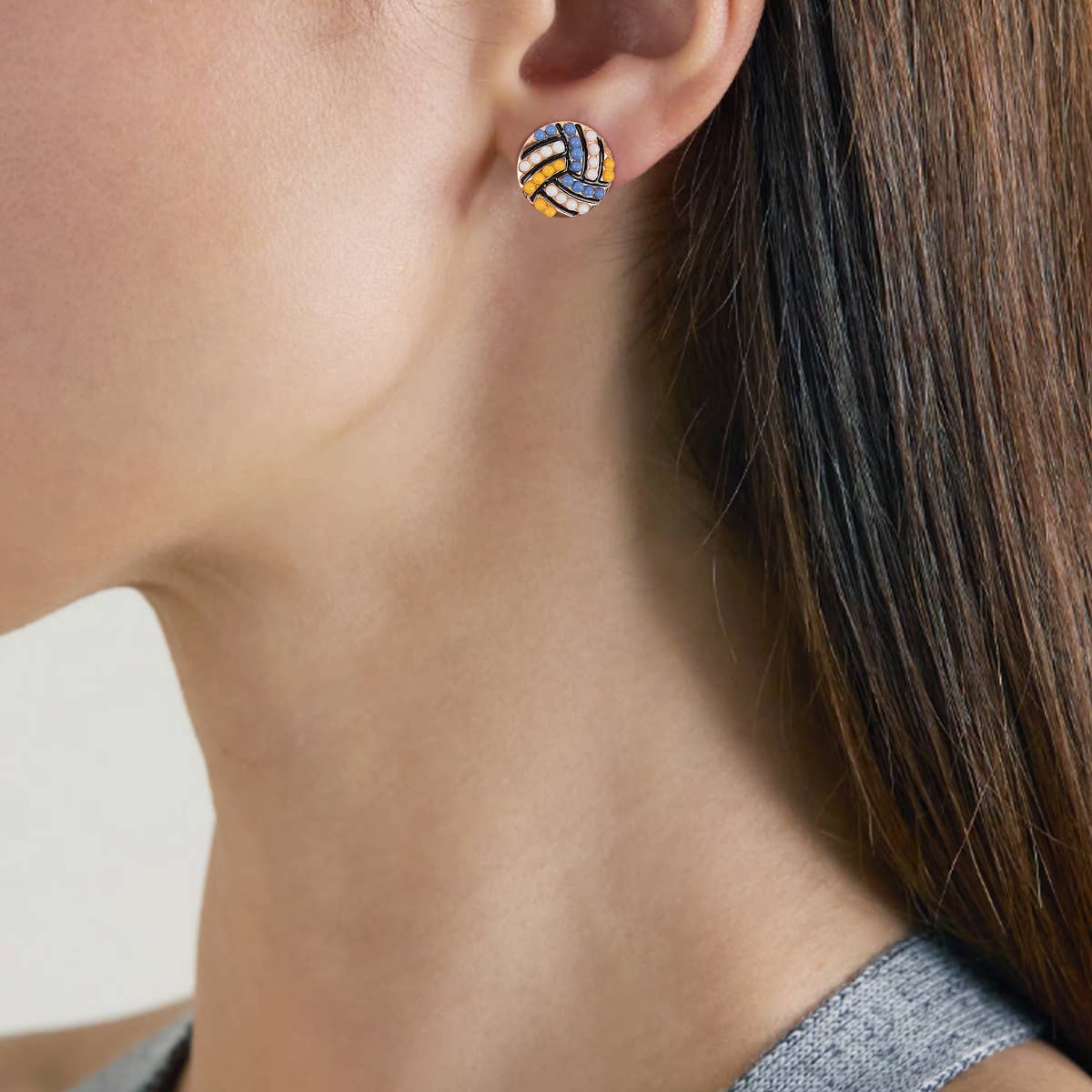 Volleyball Stud Earrings - Assorted Set