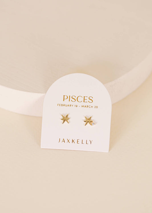 Zodiac Gold Earrings - Pisces