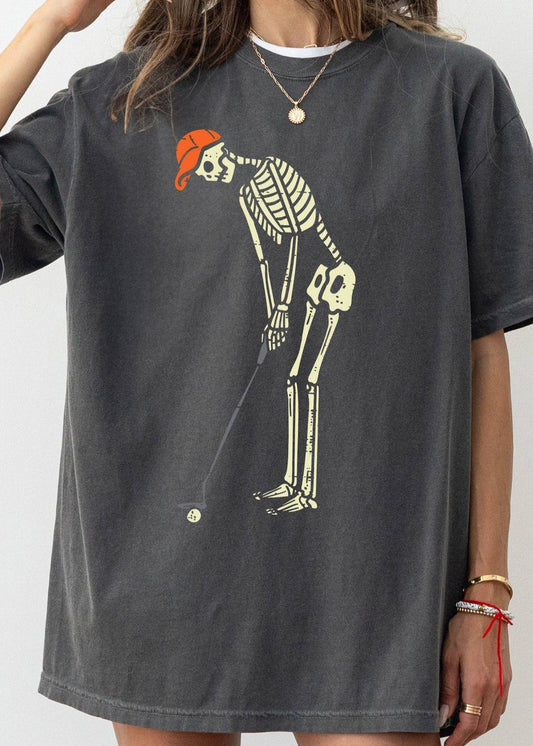 Golf Skeleton T-Shirt - Dark Gray