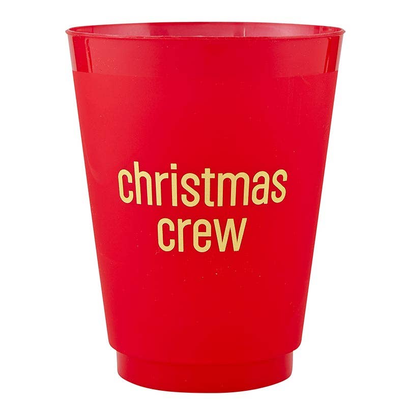 Gold Foil Frost Cups - Christmas Crew - Set of 6