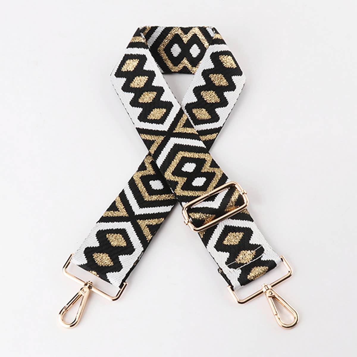 Boho Bag Strap - Black and Gold