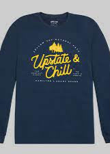 Upstate and Chill Navy/Yellow Long Sleeve