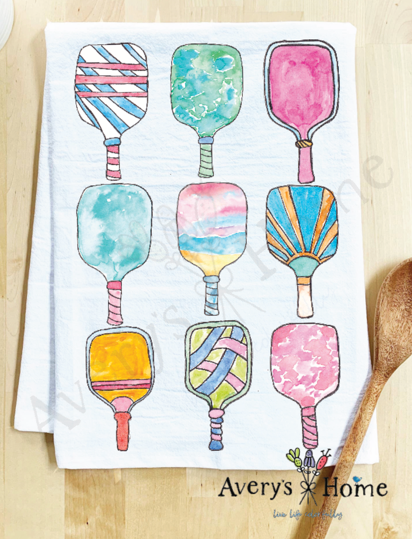 Pickleball Paddles Tea Towel