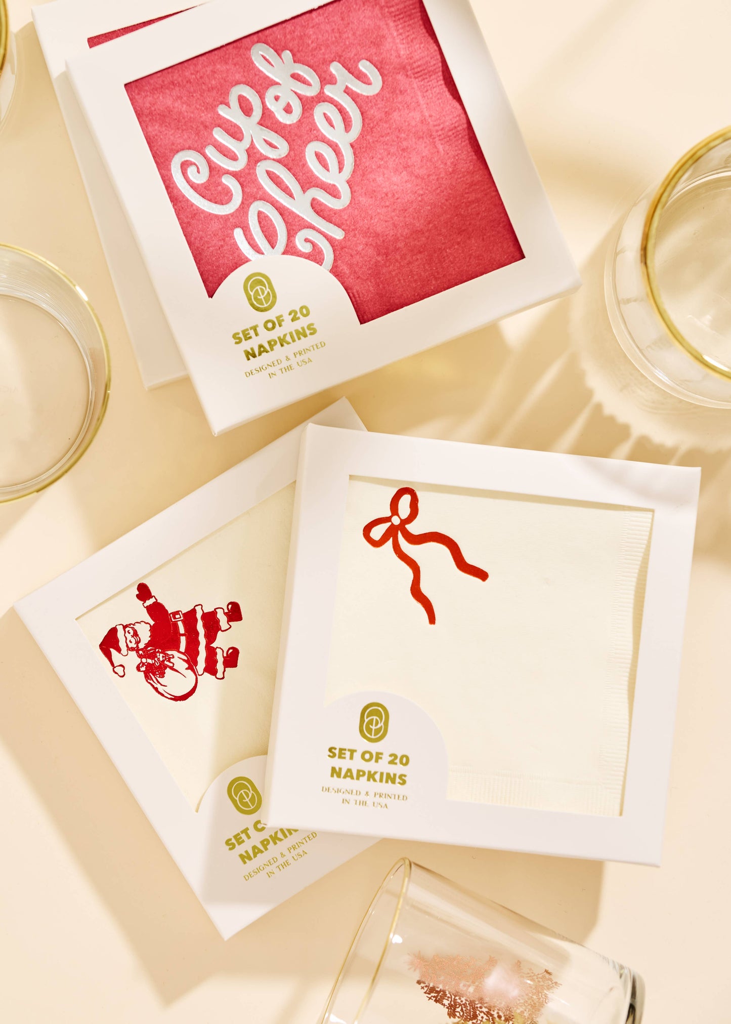 Cup of Cheer Burgundy Cocktail Napkins
