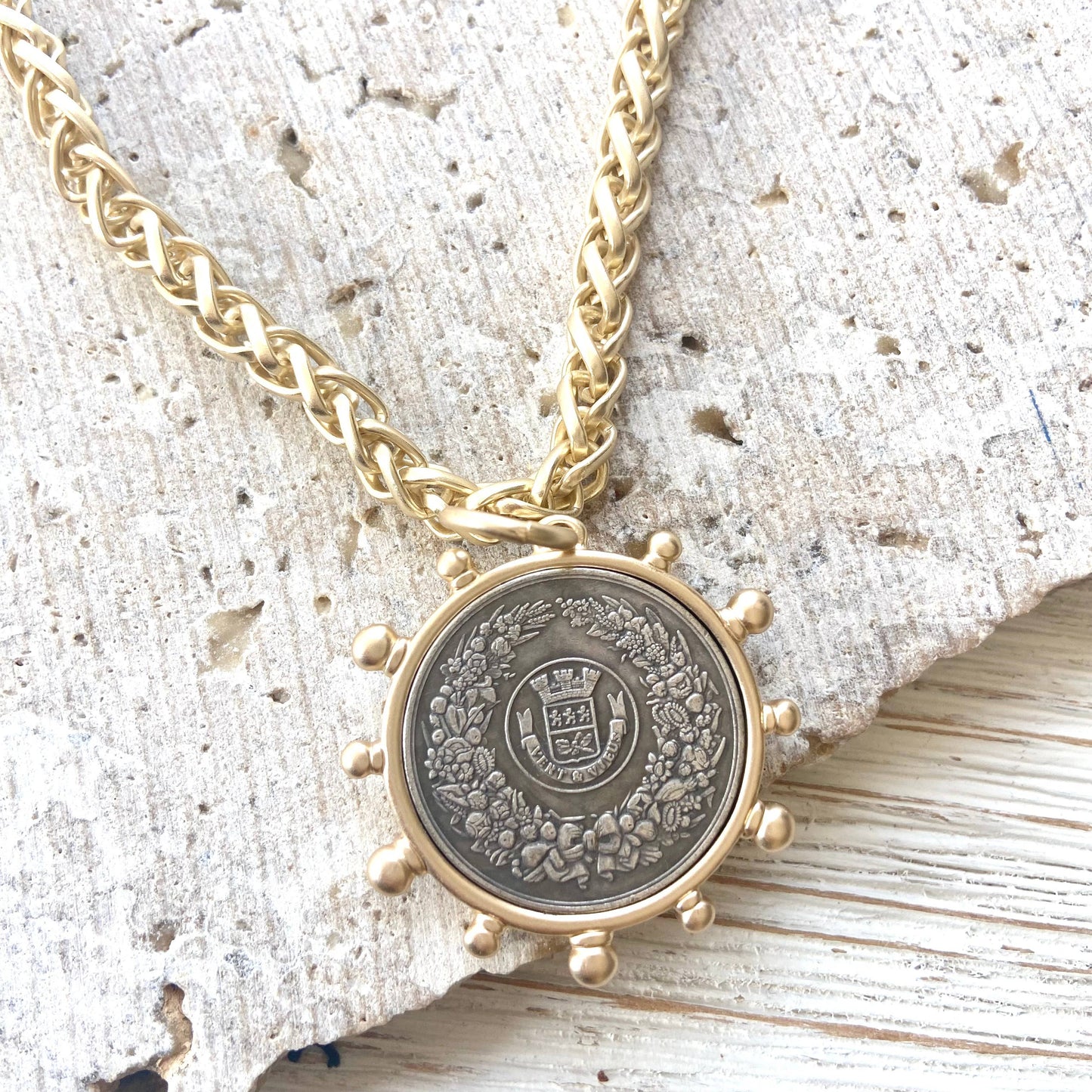 French Coin Necklace