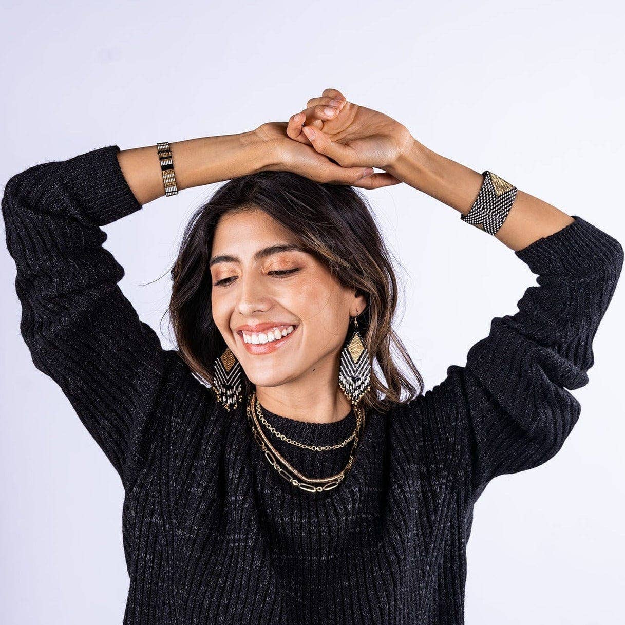 Brooklyn Diamond Beaded Stretch Bracelet
