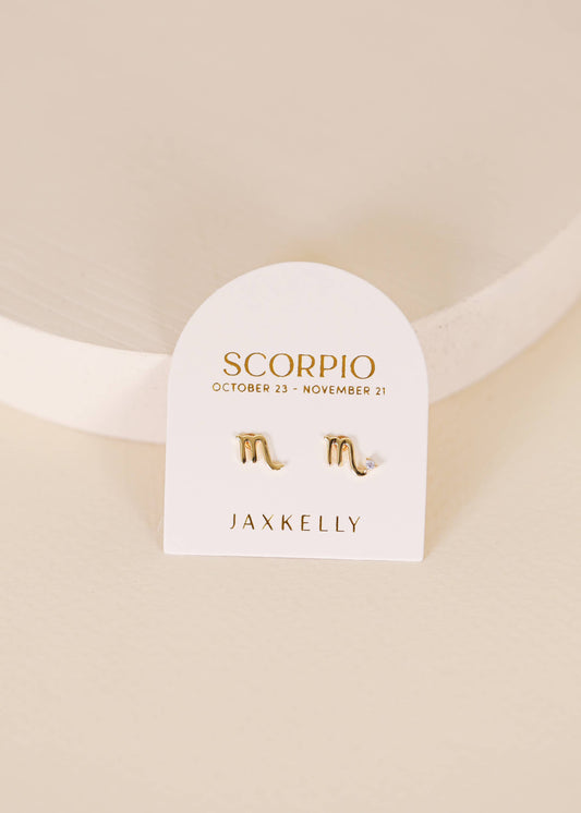 Zodiac Gold Earrings - Scorpio