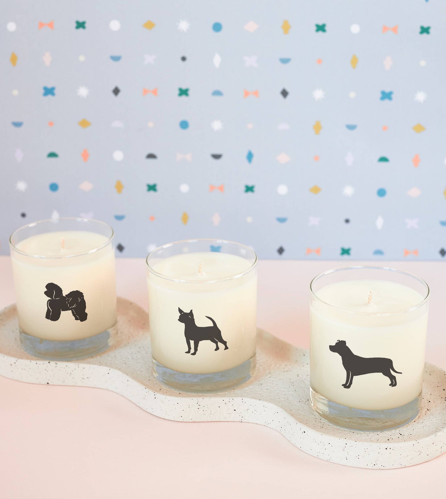 Pitbull Dog Breed Soy Candle: Reusable Rocks Glass