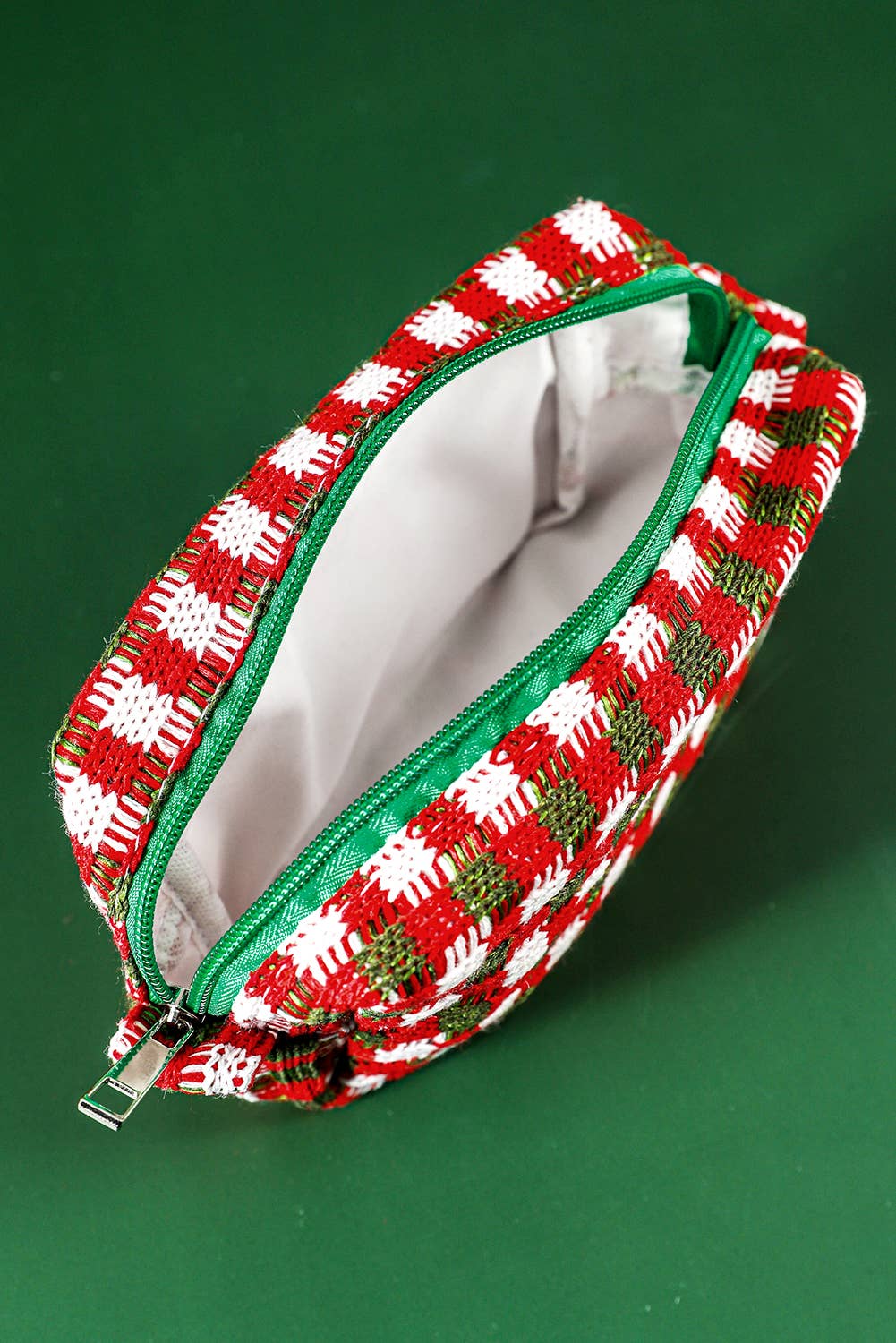 Red Christmas Zipper Square Makeup Bag