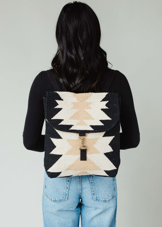 Black, Cream & Tan Aztec Backpack