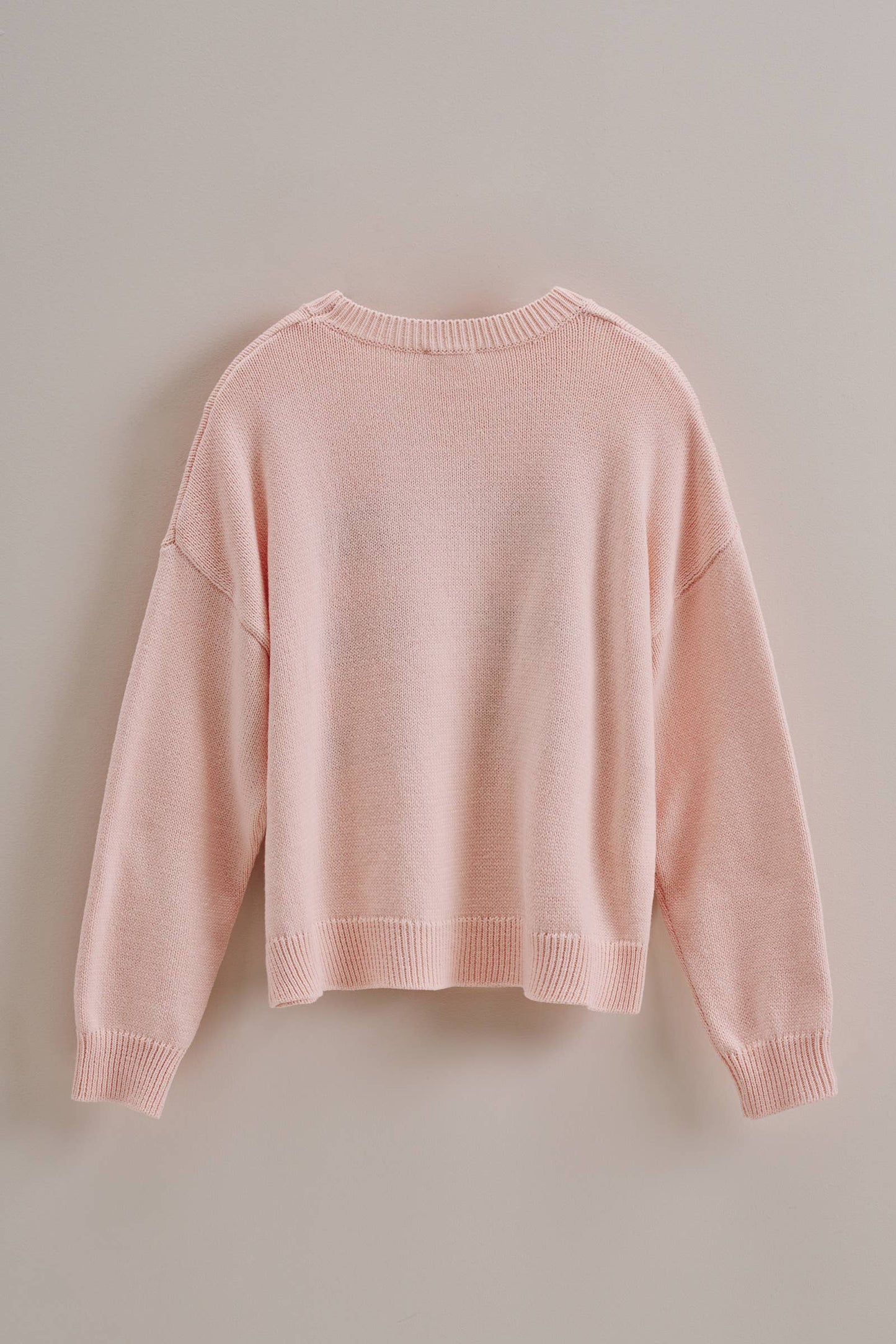 Graphic Oversized Drop-Shoulder Knit Sweater