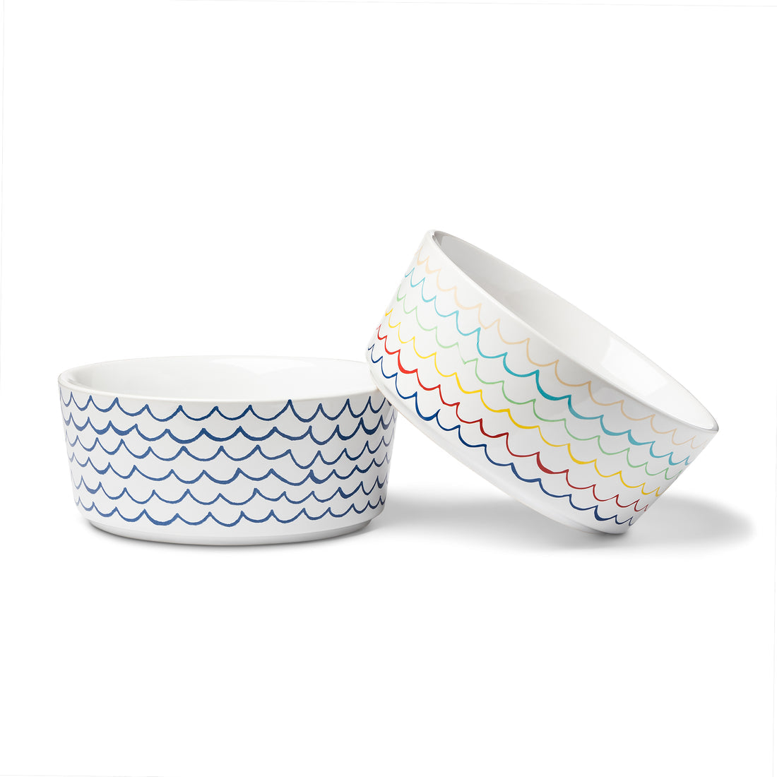 Multi Wave Ceramic Dog Bowl - Medium