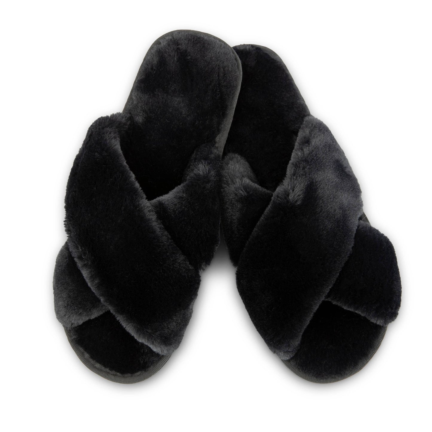 Plush Crossband Slide Slippers