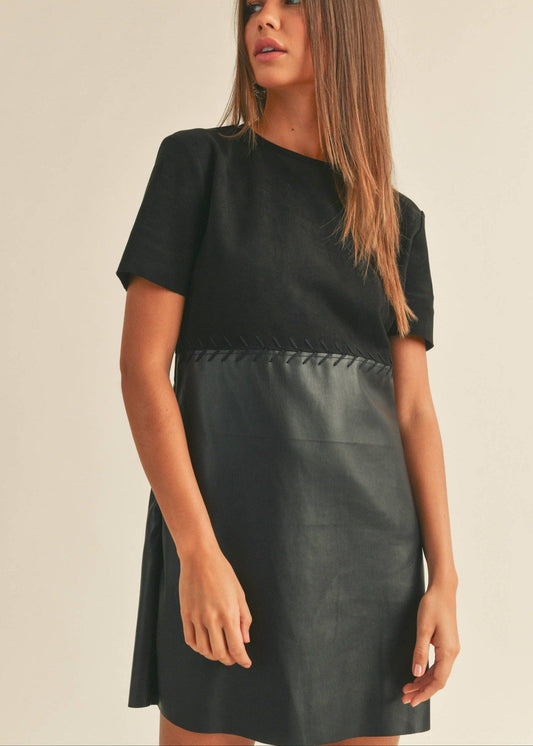 Leo Leather Suede Stitch Dress