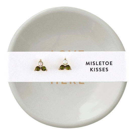 Mistletoe Kiss Earring and Dish Set